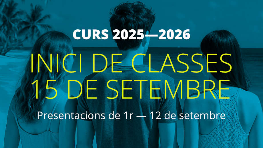 Presentacions de 1r curs 12 de setembre. Inici de curs 15 de setembre